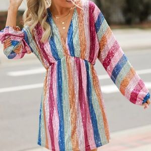 Brand new sequen dress. Never been worn. Size large.